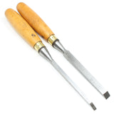 2x Old Marples Sash Mortice Chisels – 1/4", 1/2" (Boxwood)