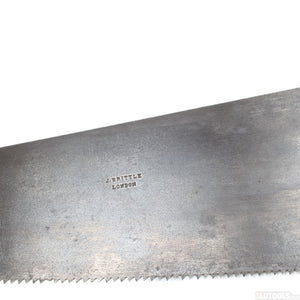 Antique J Brittle (London) Hand Saw - 26” - 6tpi (Beech) - OldTools.co.uk