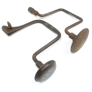 2x Old Drill Braces (As Found) - OldTools.co.uk