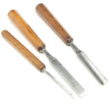 3x Old Octagonal Handled Chisels / Gouge (Beech)