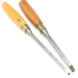 2x Old I Sorby Sash Mortice Chisels - 1/4", 3/8" (Boxwood)