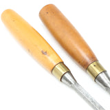 2x Old I Sorby Sash Mortice Chisels - 1/4", 3/8" (Boxwood)