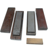 2x Boxed Oilstone Sharpening Stones & Slipstone (Mahogany, Oak)