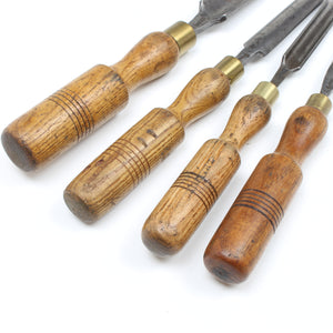 4x Old Marples Firmer Gouges (Ash)