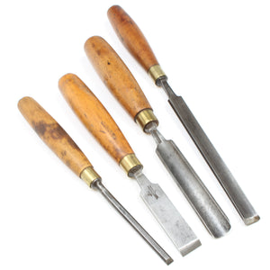 4x Old Marples Gouges / Chisels (Boxwood)