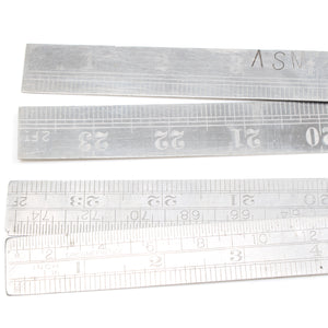 2x Old Folding Steel Rules - 24" / 2ft - OldTools.co.uk