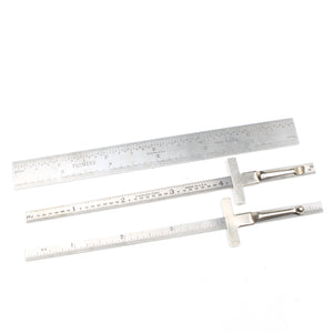 3x USA Steel Rules / Depth Rules - 6" - OldTools.co.uk