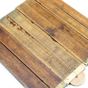 4x Old Wooden Folding Rules Collection (Boxwood)