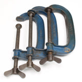 6x Old Record G-Clamps - 4", 5", 6" - OldTools.co.uk
