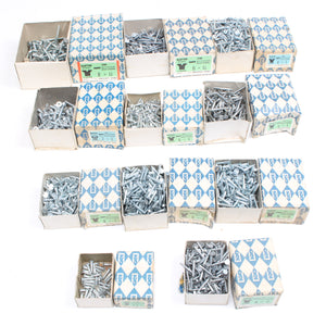 11x Boxes Of Nettlefold Bright Zinc Slotted Screws (CSK) - Sizes 4, 6, 7, 8