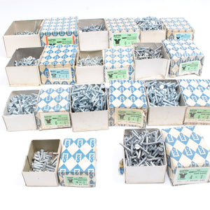 11x Boxes Of Nettlefold Bright Zinc Slotted Screws (CSK) - Sizes 4, 6, 7, 8