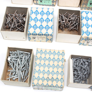 8x Boxes Of Nettlefold Steel Slotted Screws (CSK) - Sizes 9, 10 & 12