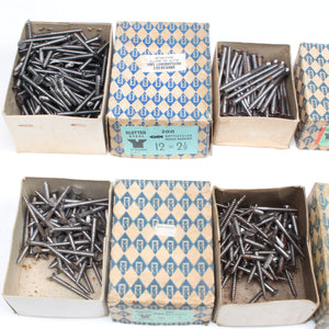 8x Boxes Of Nettlefold Steel Slotted Screws (CSK) - Sizes 9, 10 & 12