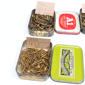 4x Tins Of Brass Slotted Screws (CSK) - 4x1", 4x1 1/4", 4x1 1/2", 6x1 1/2" (400+ screws)