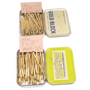 2x Tins Of Brass Slotted Screws (CSK) - 10x3"