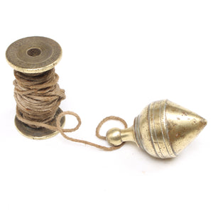 Old Brass Plumb Bob and Brass Spool