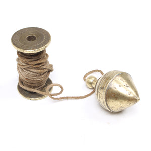 Old Brass Plumb Bob and Brass Spool