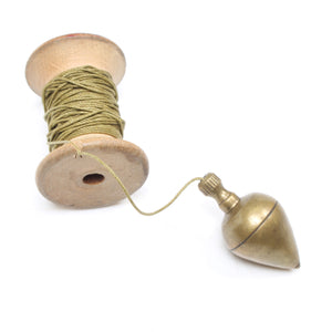 Small Brass Plumb Bob and Spool