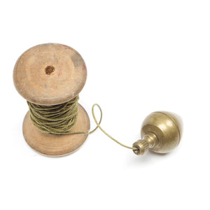 Small Brass Plumb Bob and Spool