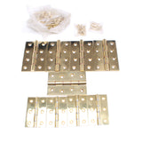 5x Copper Washered Brass Hinges, 4x Steel Washered Brass Hinges - OldTools.co.uk