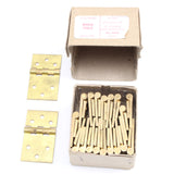 Box Of Old Brass Table Hinges - 1 1/4" x 1 1/4" x 7/8" - OldTools.co.uk