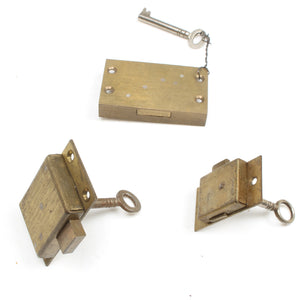 3x Brass Locks - OldTools.co.uk