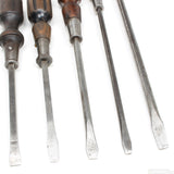 5x Old Wooden Handled Screwdrivers (Beech)