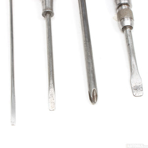 4x Old Wooden Handled Screwdrivers (Beech)