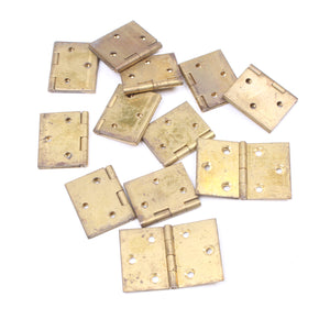 12x Brass Hinges - 1 1/4" x 1"