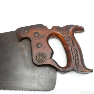 Old Decorative Wooden Handled Hand Saw - 24" - 7tpi (Beech)