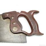 Old Decorative Wooden Handled Hand Saw - 26" - 7tpi (Mahogany)