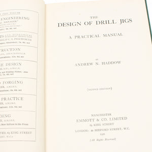 The Design of Drill Jigs Book C.1921