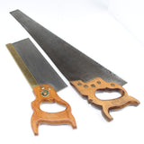 2x Old Warranted Superior Hand Saw & Tenon Saw (Beech)