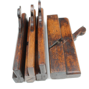 4x Old Early Mutter Wooden Hollow & Round Planes (Beech) - OldTools.co.uk