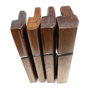 4x Old Early Mutter Wooden Hollow & Round Planes (Beech) - OldTools.co.uk