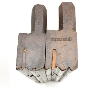 2x Old Early Mutter Wooden Ogee Planes (Beech) - OldTools.co.uk