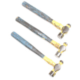 3x Old Ball-Pein Hammers (Ash) - OldTools.co.uk