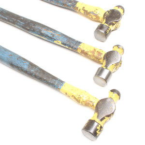 3x Old Ball-Pein Hammers (Ash) - OldTools.co.uk
