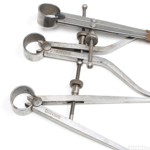 3x Old Moore & Wright Calipers + Smallwood Engineer Square No. 603 - OldTools.co.uk