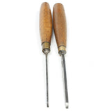 2x Old Marples Woodwork Chisels - 2mm, 3mm (Beech)