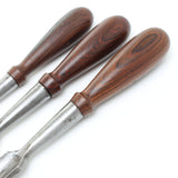 3 Buck Bros Socketed Paring Gouges – Rosewood - OldTools.co.uk