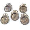 5x Decorative Old Brass Ring Handles - OldTools.co.uk