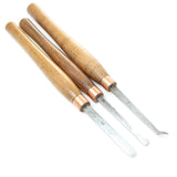 3x Melhuish Woodturning Tools (Beech) - UK ONLY