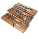 3x Wooden Hollow and Round Planes (Beech)