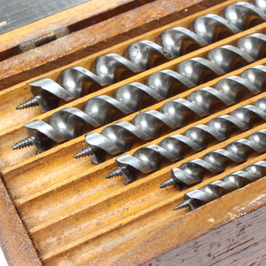 SOLD - 3-Tier Wooden Boxed Russell Jennings Drill Bits Set (Beech)