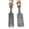 SOLD - 2x Old Gilpin Firmer Gouges (Ash)