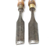 SOLD - 2x Old Gilpin Firmer Gouges (Ash)