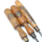 3x Old Marples Chisels / Gouge (Ash, Beech, Boxwood)