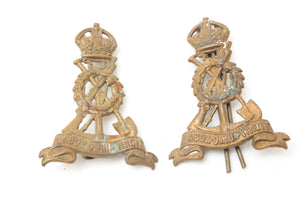 2x Royal Pioneer Corps Cap Badges