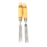 SOLD - 2x Old Marples Incannel Firmer Gouges (Boxwood)